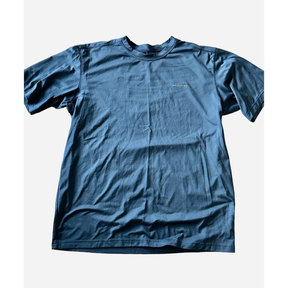 Columbia Men T Shirt Size XL Short Sleeve Crew Neck Dry Fit With Logo Slate Blue - Picture 2 of 6